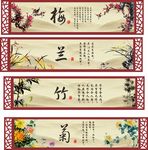 梅兰竹菊 廉政展板