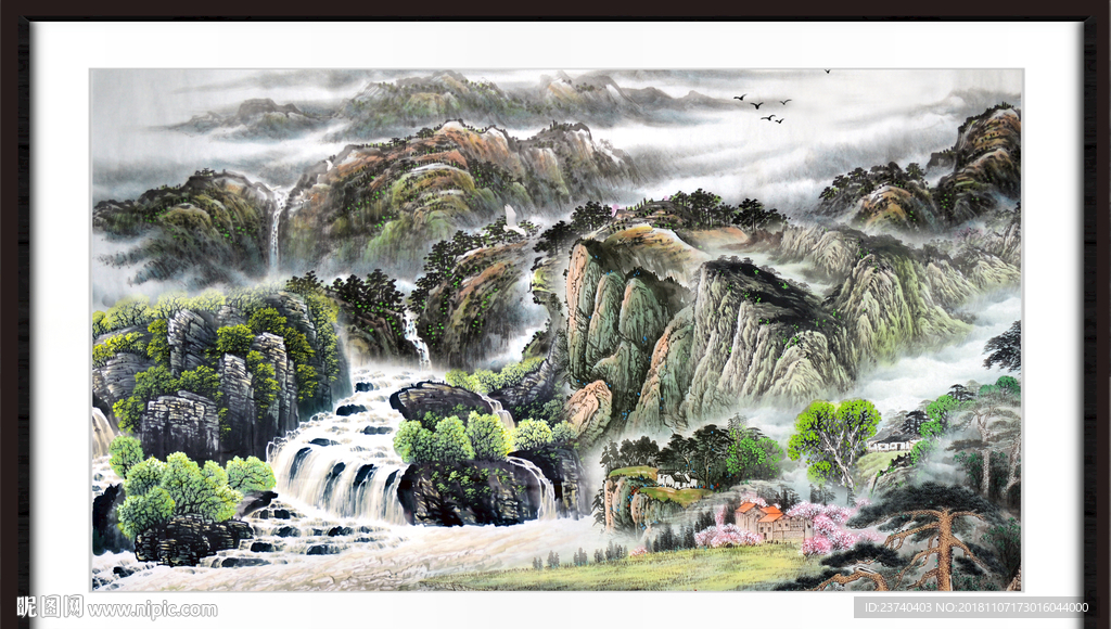 山水风景壁画