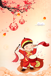 春节打鼓男孩