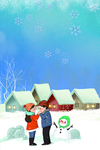 下雪天情侣