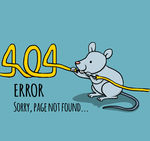 创意404页面咬坏电线的老鼠