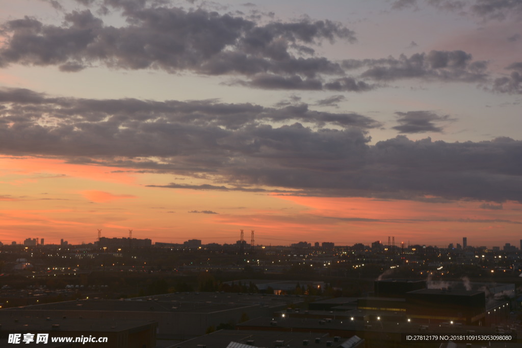 晚霞 夕阳 城市晚霞 雨后