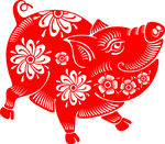 中国传统猪年剪纸
