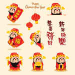 卡通财神插画
