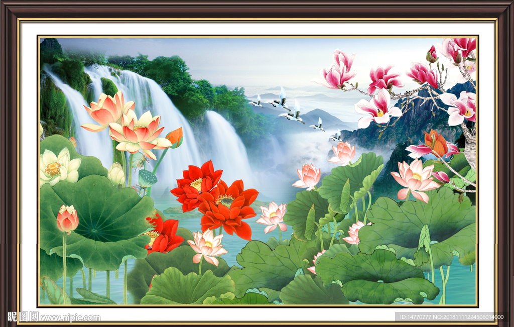 国画荷花