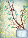 简约淡雅小植物客厅装饰画