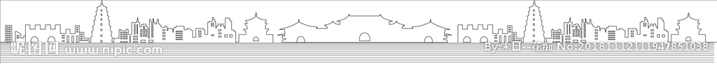 城市高楼线条图