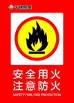 安全用火注意防火警示牌