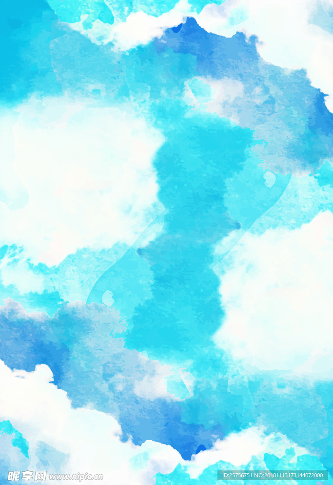 水彩天空背景图