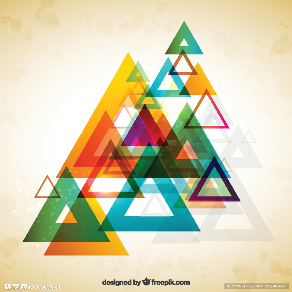 七彩三角形背景