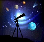 天文望远镜星球运动矢量素材