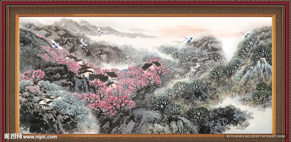 国画山水墨