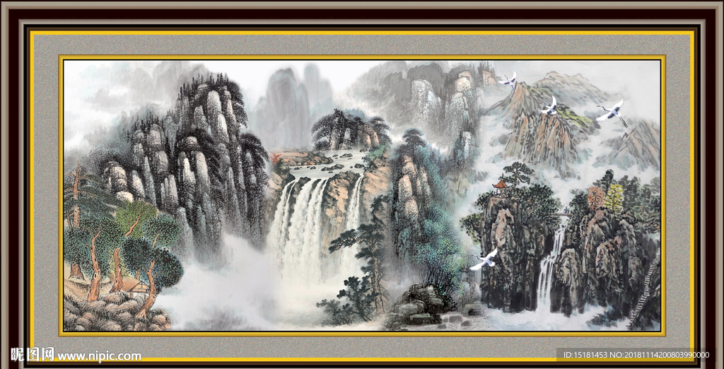 国画山水墨