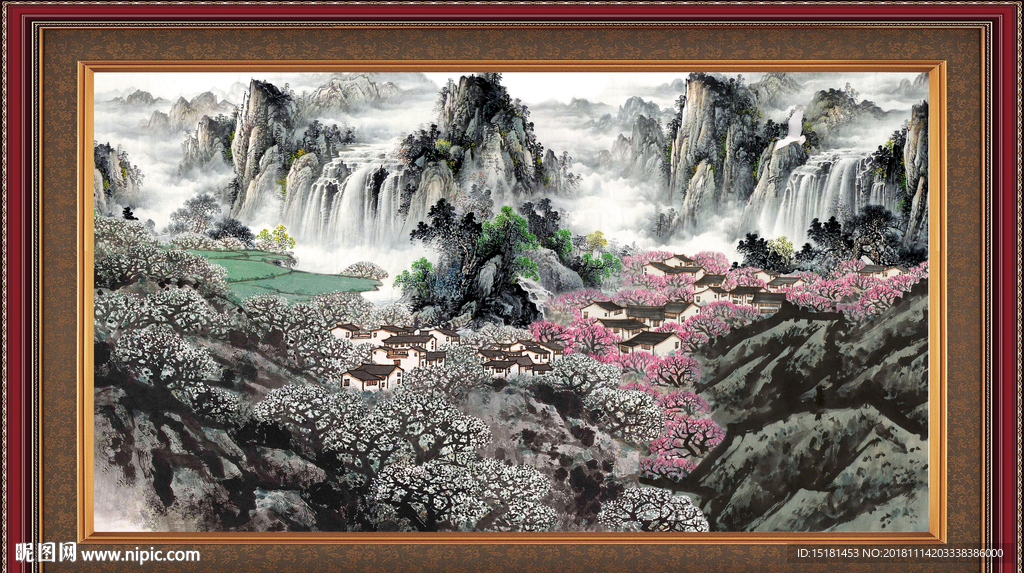 国画 泰山风光