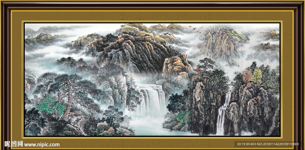 国画 泰山风光