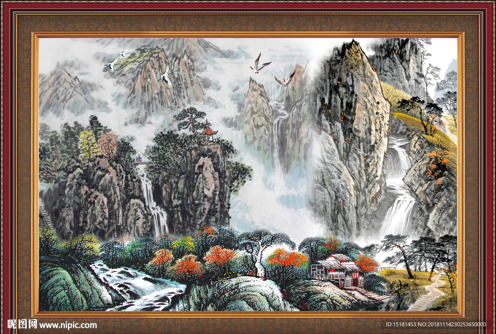 国画 泰山风光