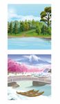 自然风景插画图片