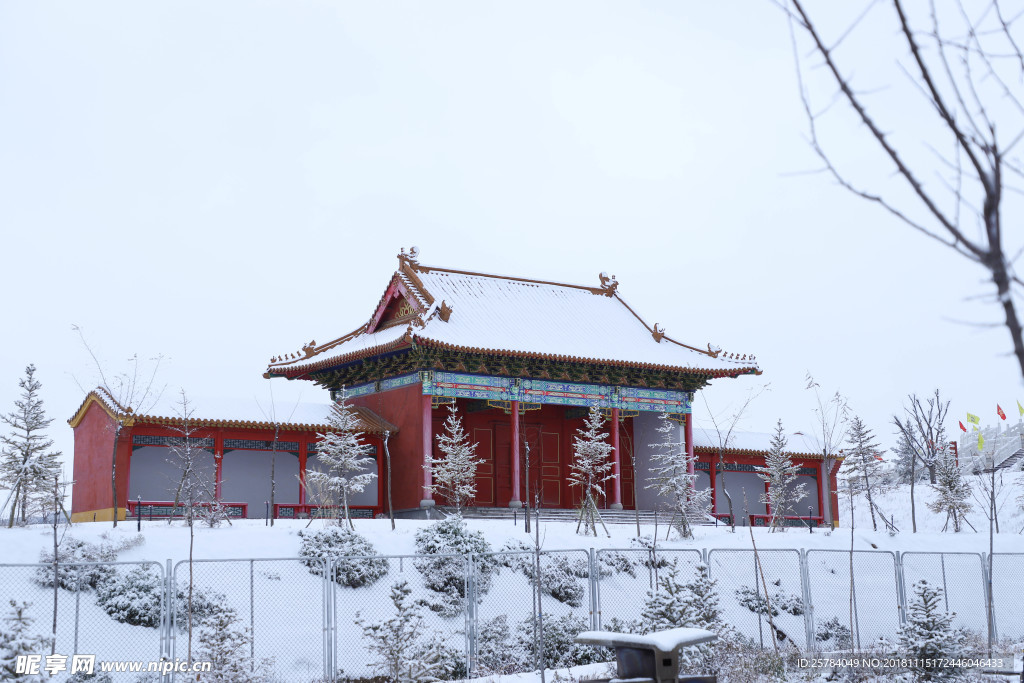 兰州新区影视城雪景