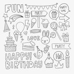 手绘生日派对元素