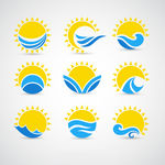太阳和海浪图标