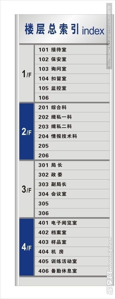 楼层导向标识牌