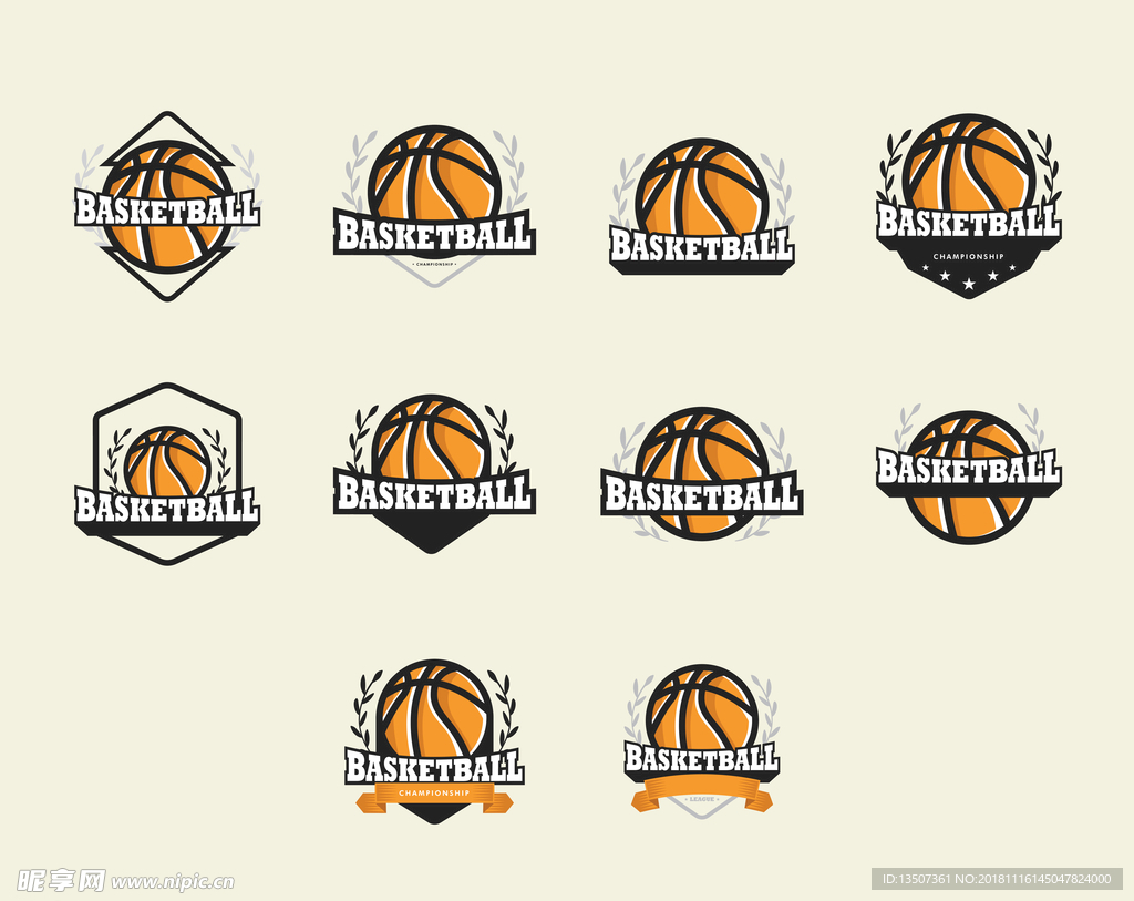 手绘霸气篮球UI图标插画设计
