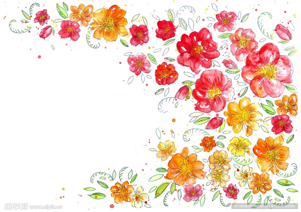 水彩花朵插画