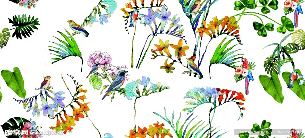 水彩花水彩画装饰画
