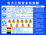 电力工段安全告知牌
