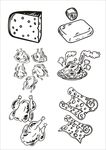 手绘线描食物 线描食物  卡通