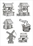 手绘线描房子