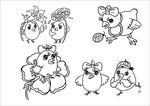 手绘线描小鸡