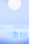 蓝色梦幻湖色冬季背景
