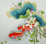 荷花双鲤