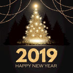 金色2019圣诞新年海报