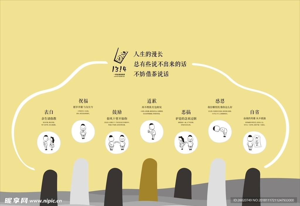 1314奶茶文化墙