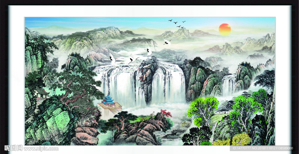 国画 泰山风光