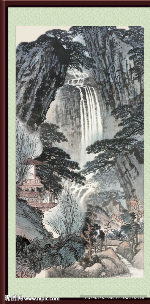 国画 泰山风光