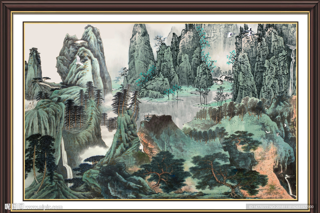 国画 泰山风光