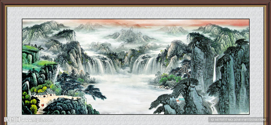 国画 泰山风光