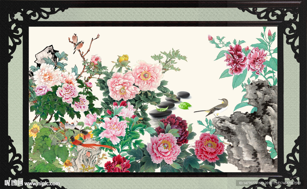 国画牡丹图