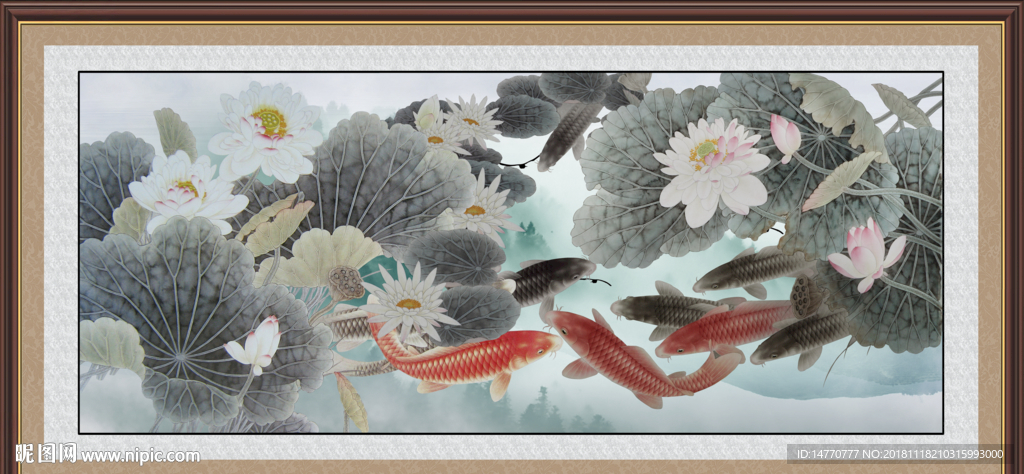 中国画荷花