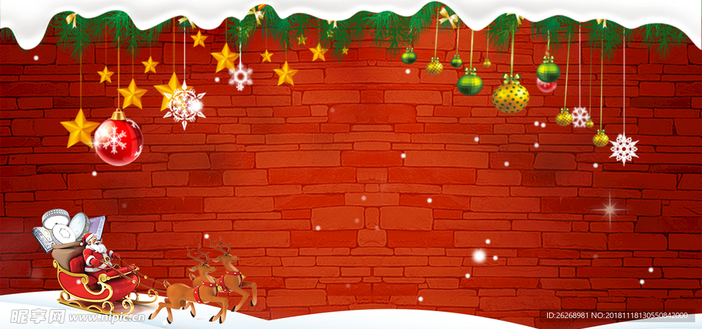 圣诞节圣诞老人麋鹿背景