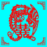 凤凰双喜剪纸