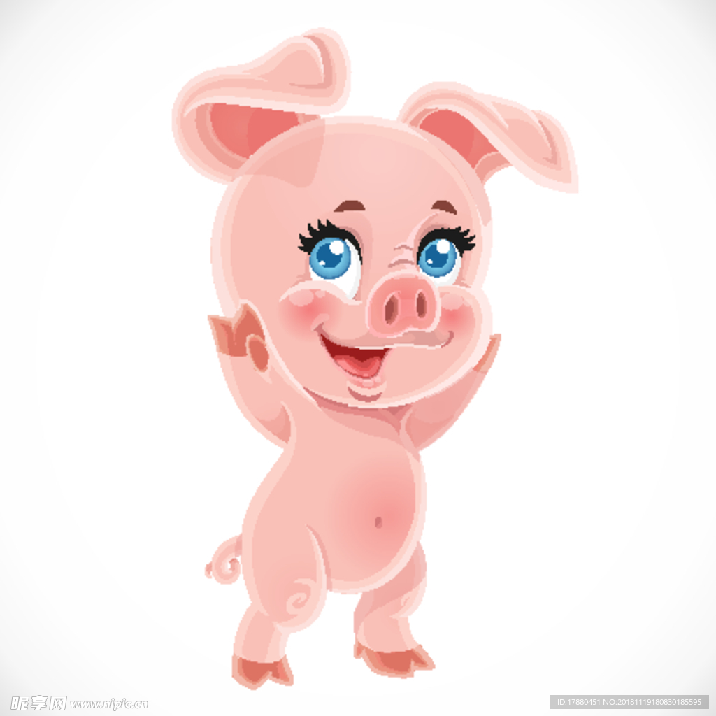 可爱粉红猪卡通角色