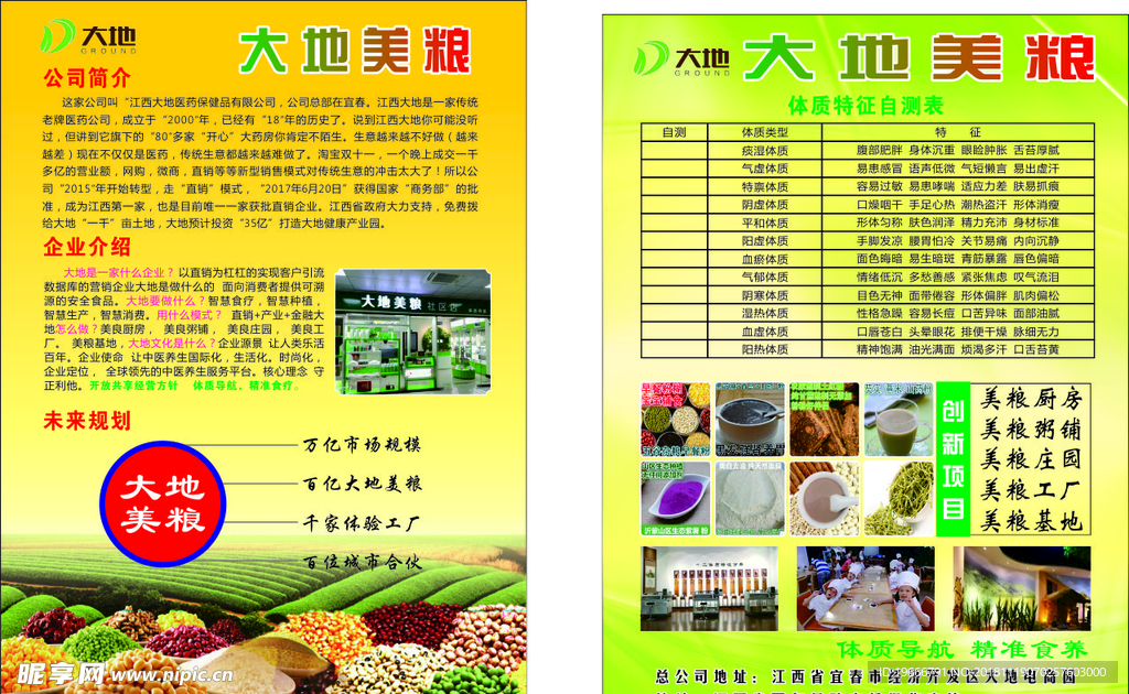 大地美粮  粮食 宣传单