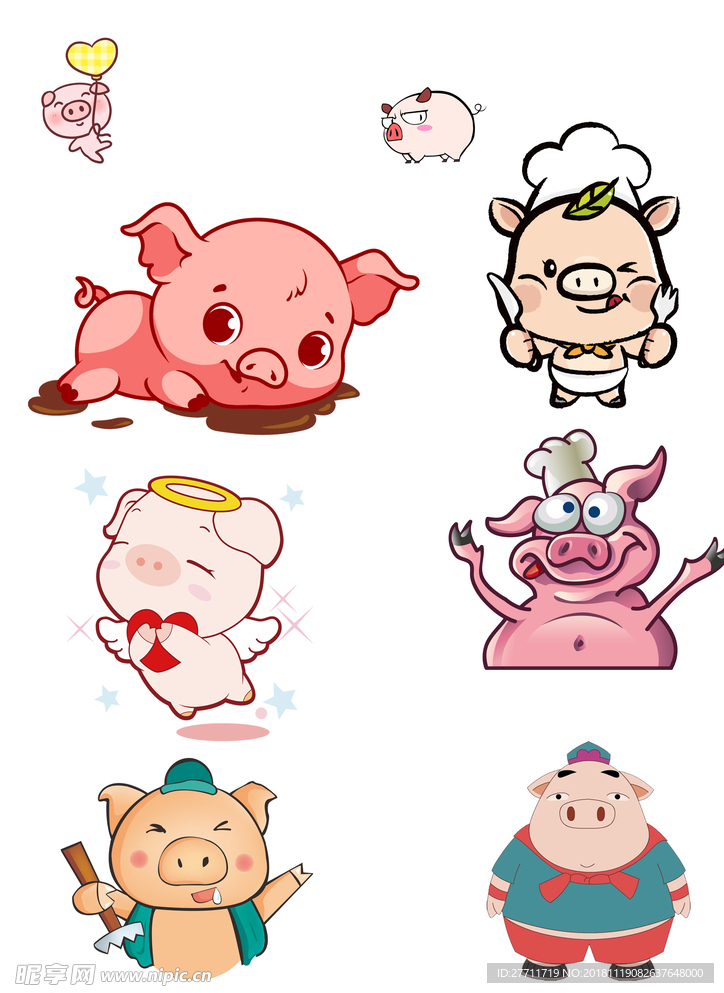 卡通可爱小猪猪动物
