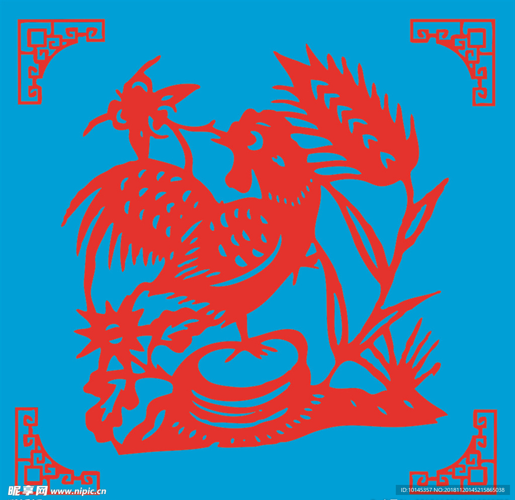 鸡剪纸