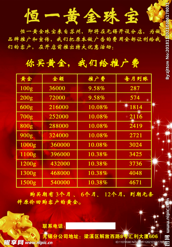 恒一黄金单页