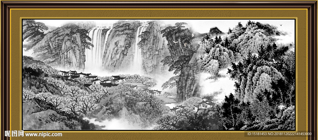山水画 山水风景 巨幅山水画